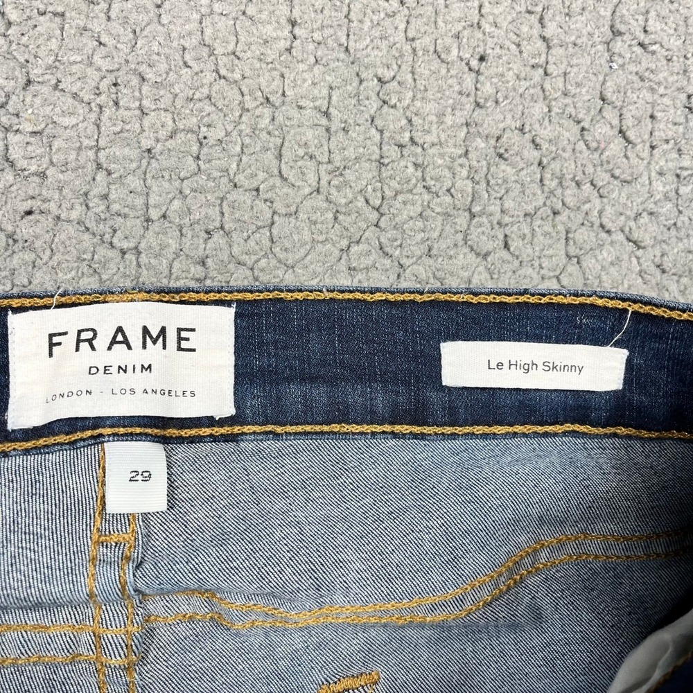 FRAME Denim Le High Skinny Jeans Blanch Blue Raw Fray Step Hem Size 29 LHSKRS517 - Picture 6 of 11